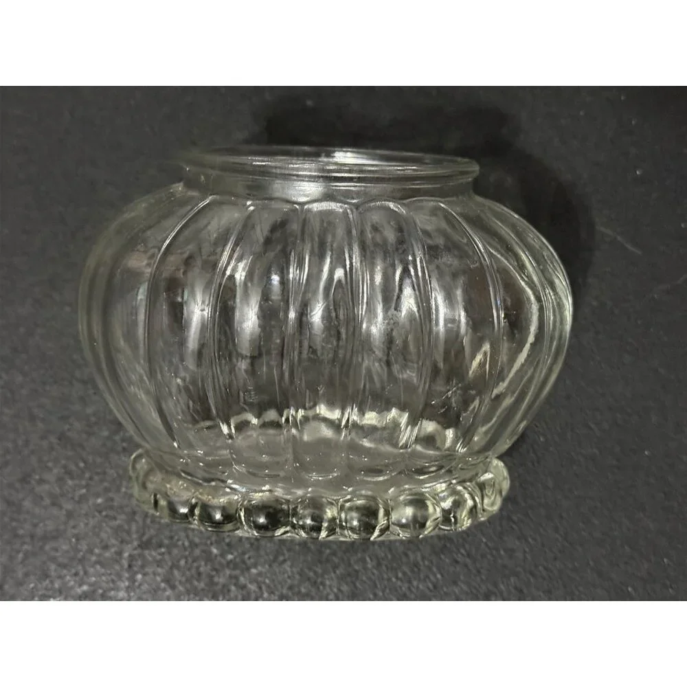 Vintage A.L.R. Co. Pumpkin Clear Glass Oval Vase